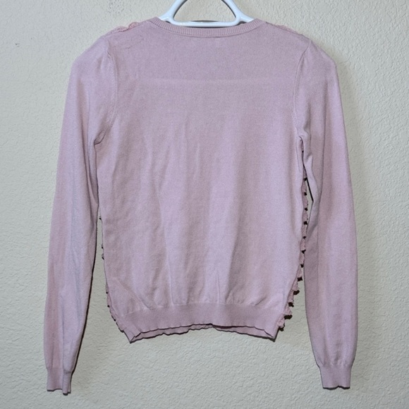 Red VALENTINO Ruffle front Sweater Cardigan - Picture 3 of 6